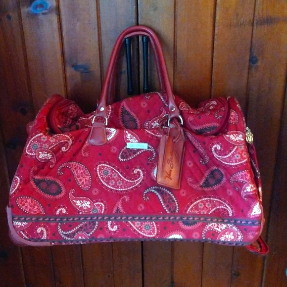 Vera Bradley Bags Vera Bradley Rolling Duffle Bag With Handle Red